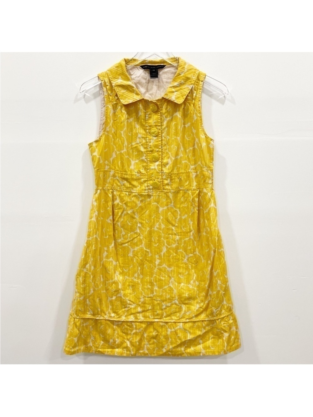 Marc by Marc Jacobs Yellow Floral Sleeveless Collared Mini Dress